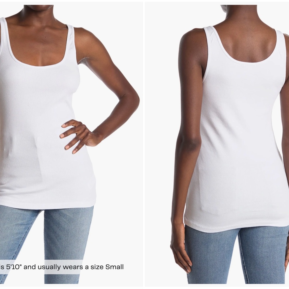 James Perse ribbed knit tank WHITE size 2 or medium